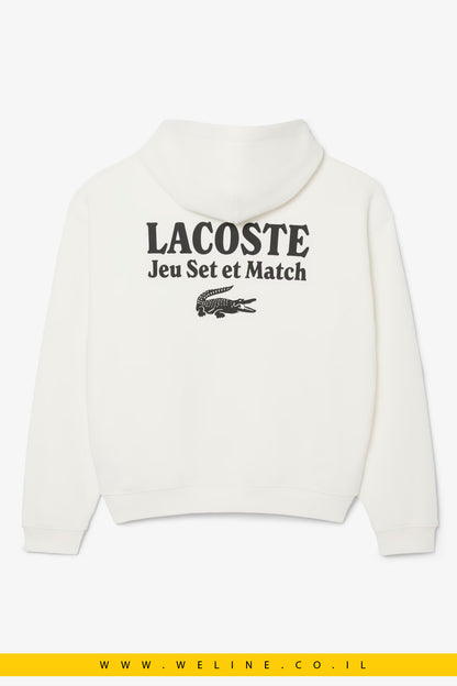 קפוצ'ון פליז מודפס לגברים Lacoste