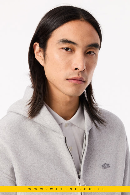 קפוצ'ון גברים Lacoste Zip-Up – אפור בגזרת Loose Fit