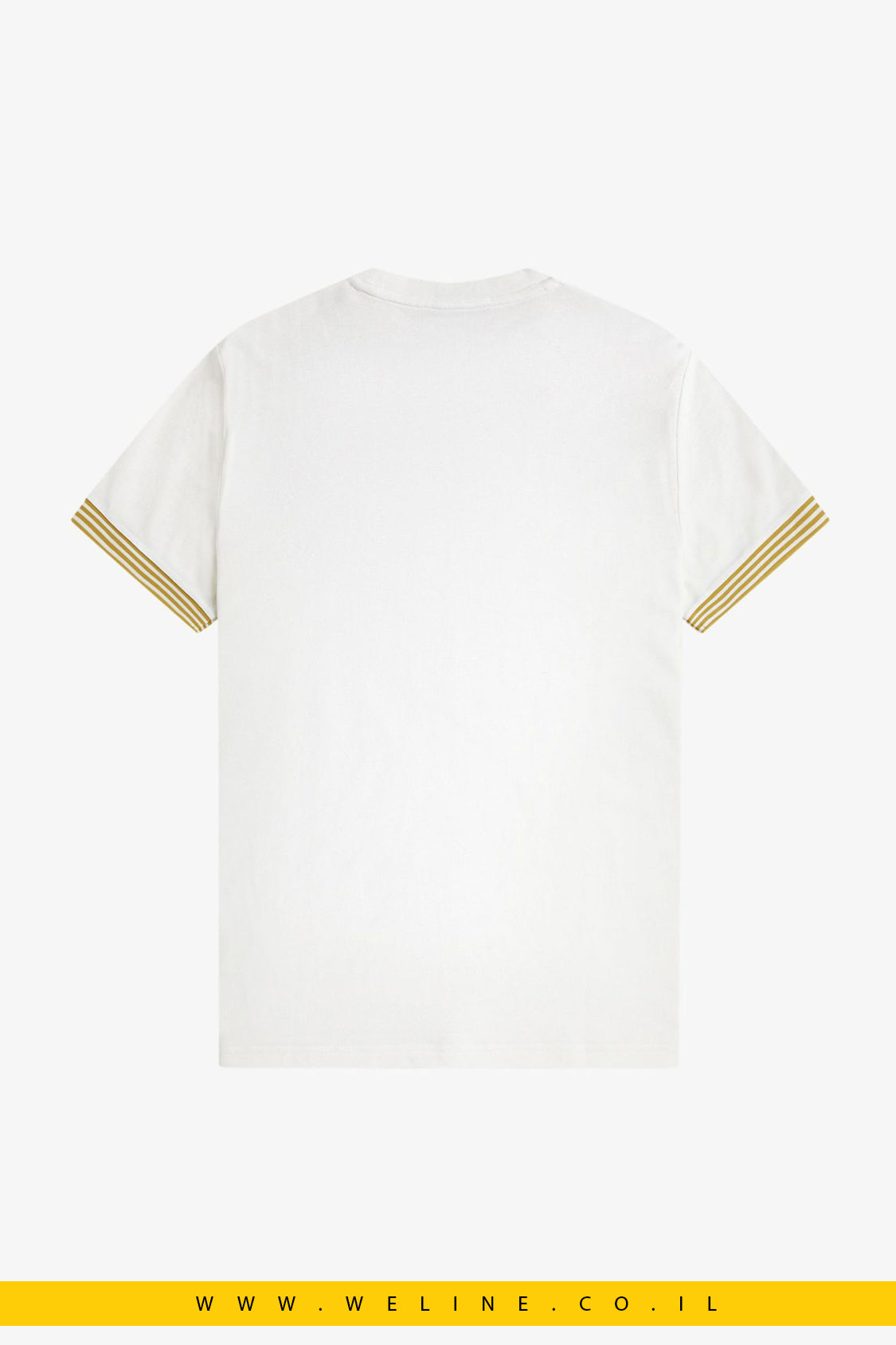 חולצת טי לנשים עם גימור פסים על השרוולים - Fred Perry