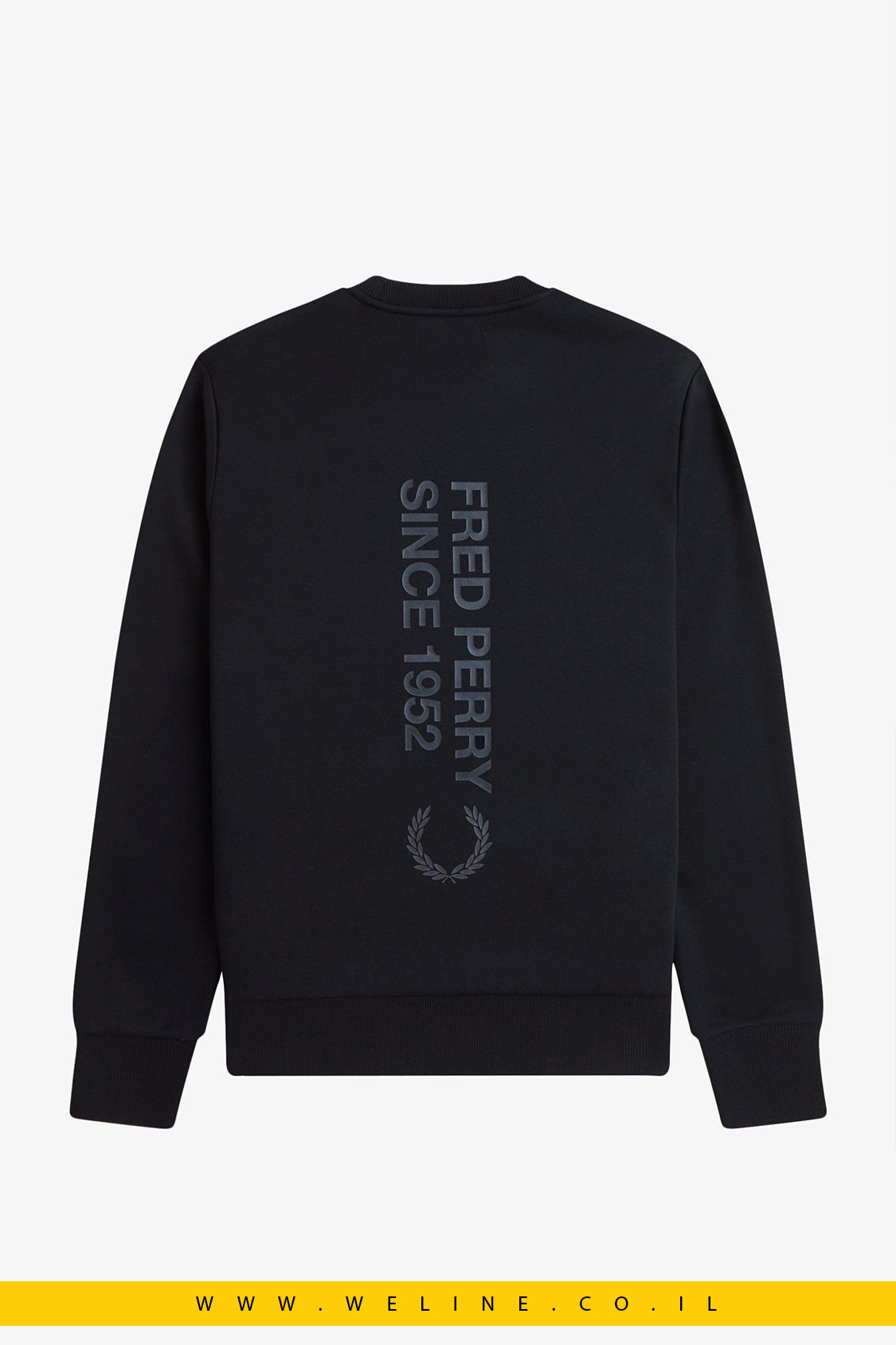 סווטשירט צווארון עגול עם מיתוג בולט – Fred Perry Bold Branding Crewneck (Black)