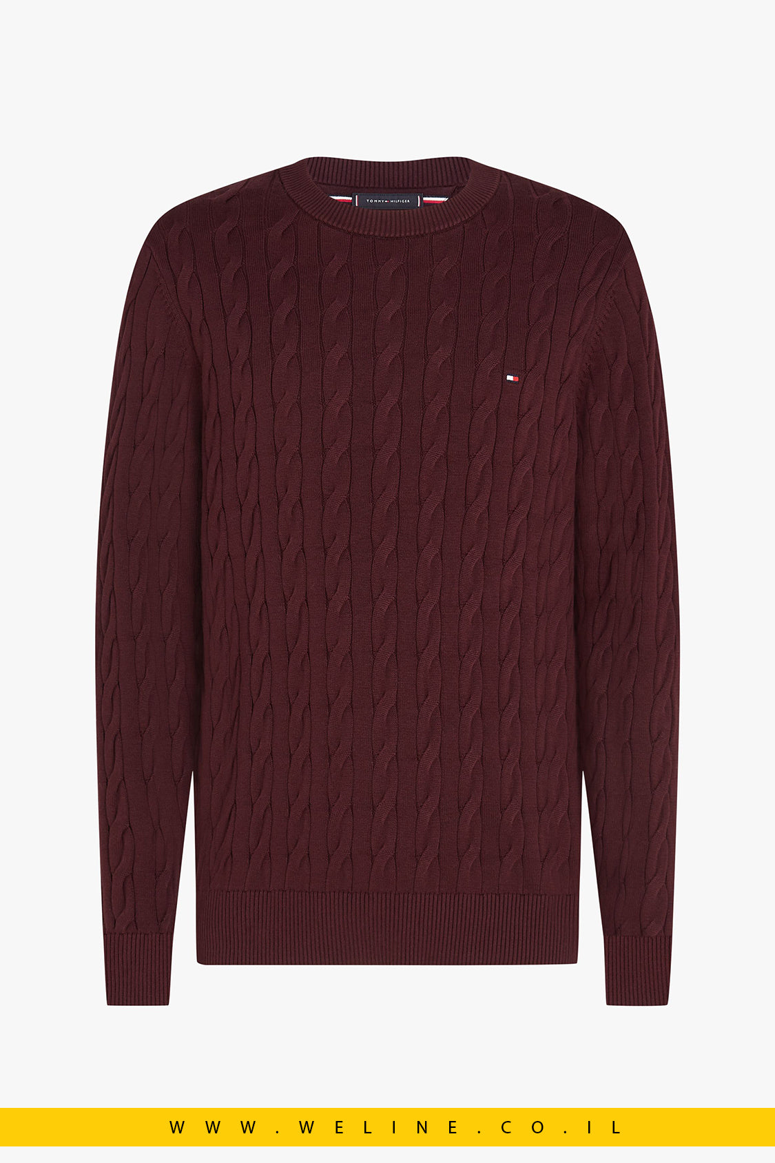 סוודר גברים Tommy Hilfiger – Cable Knit Crew Neck