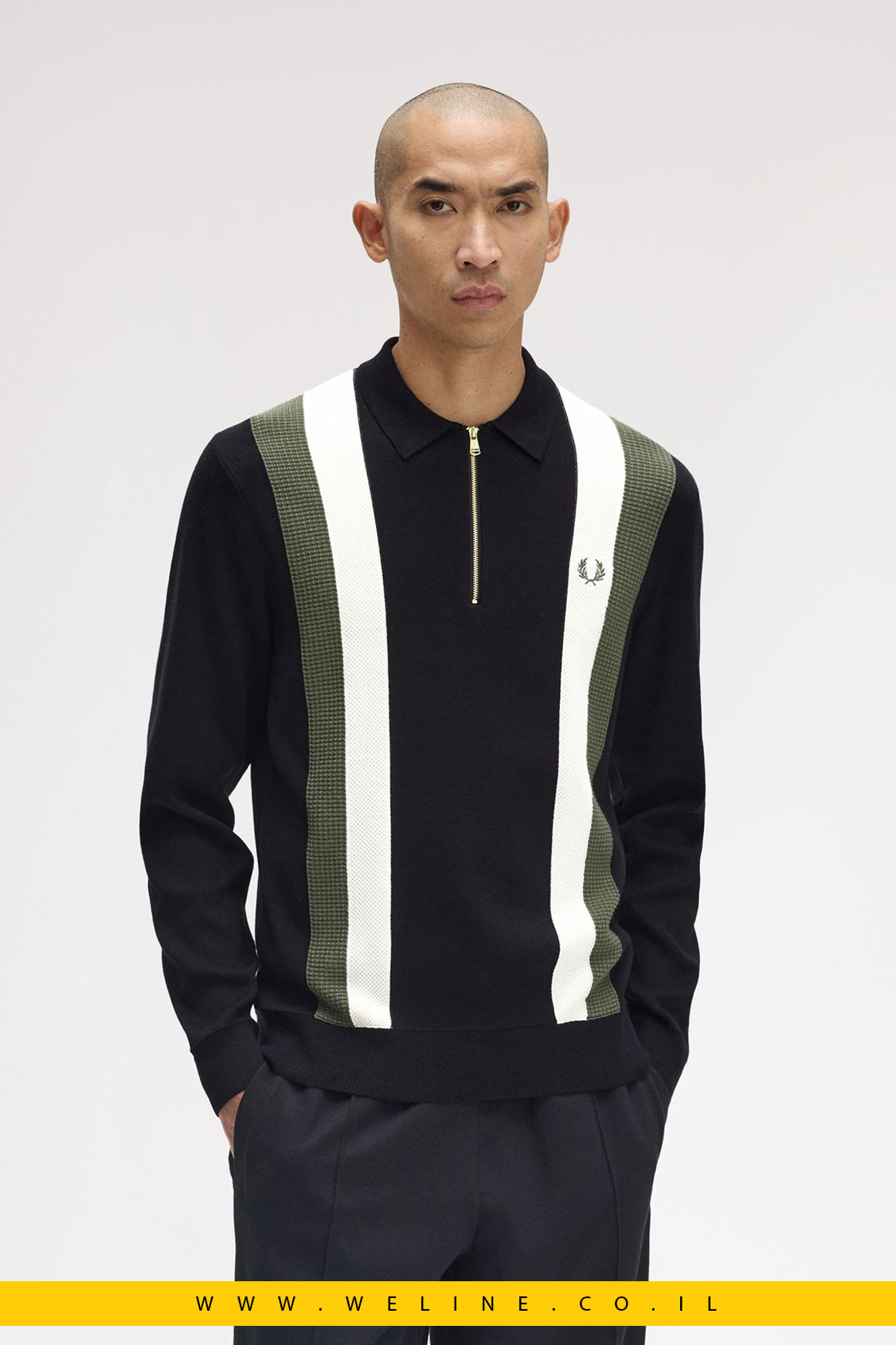 חולצת סריג רב־טקסטורות לגברים – Multi Texture LS Knitted Shirt