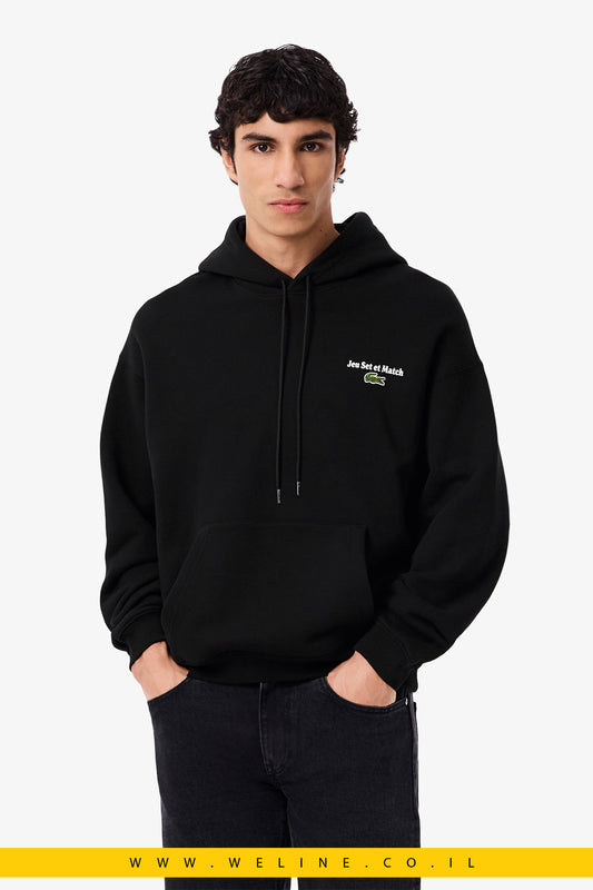 קפוצ'ון פליז מודפס לגברים Lacoste
