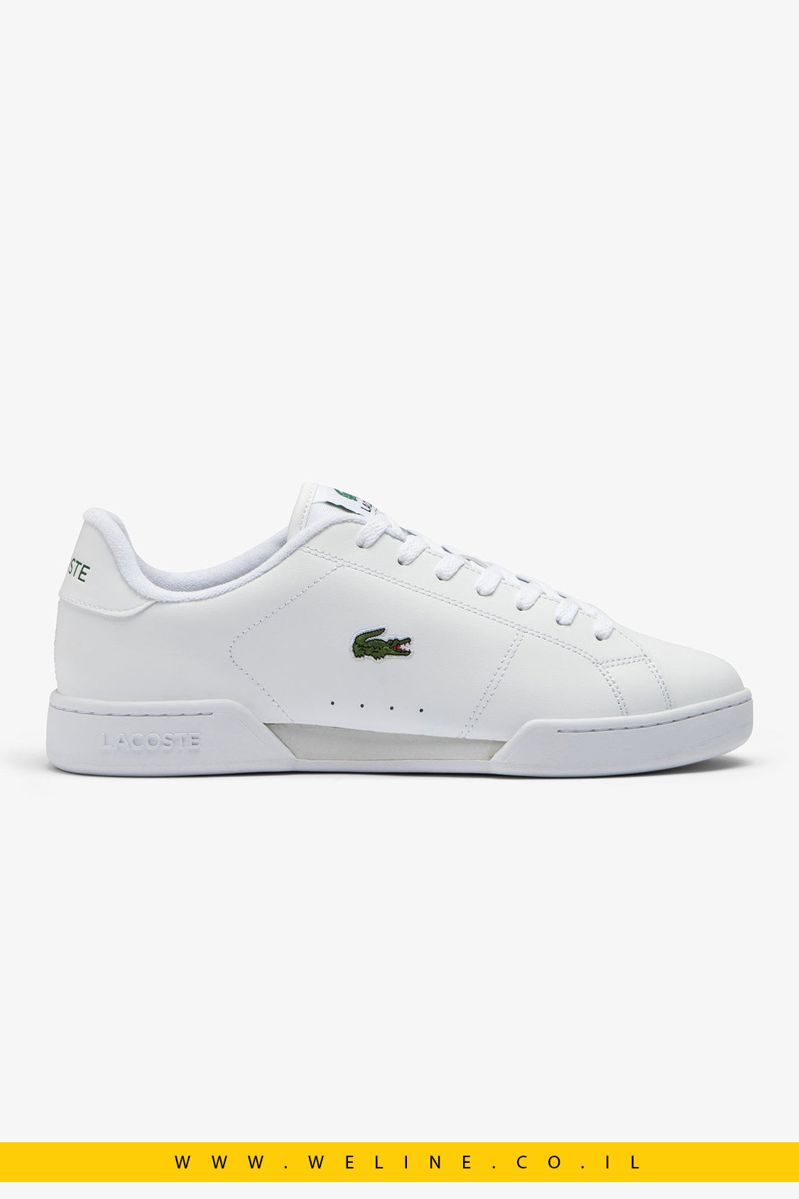 Lacoste Men's Carnaby Cup Leather Sneakers – סניקרס עור לגברים בצבע לבן