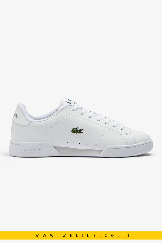 Lacoste Men's Carnaby Cup Leather Sneakers – סניקרס עור לגברים בצבע לבן