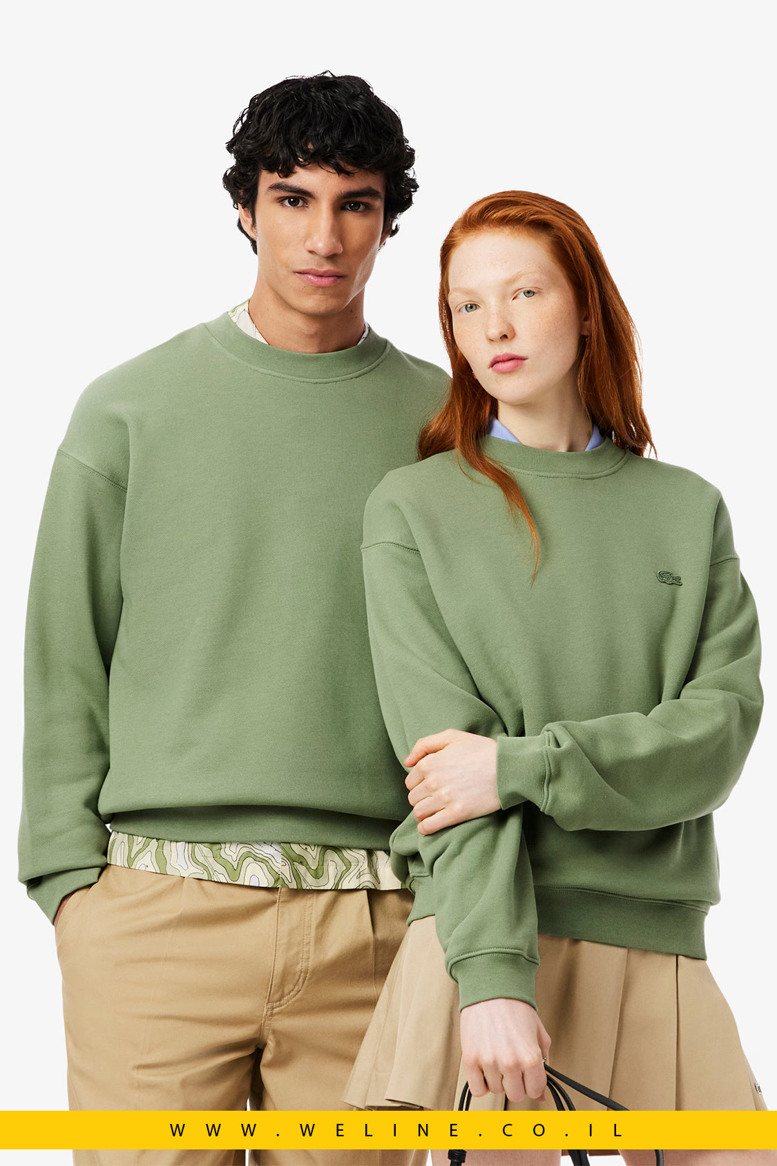 סווטשירט פליס עבה בגזרה רפויה – Lacoste