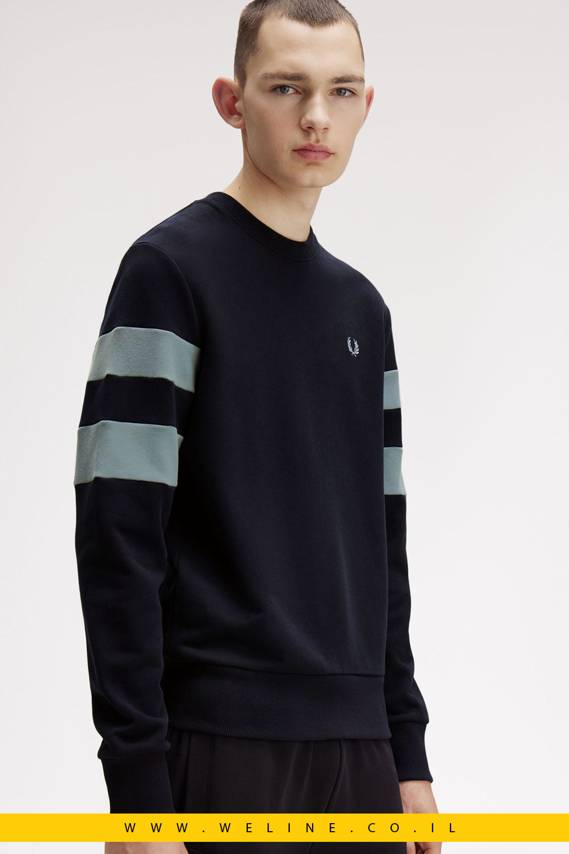 סווטשירט לגברים Peached Tipped Sleeve – כחול