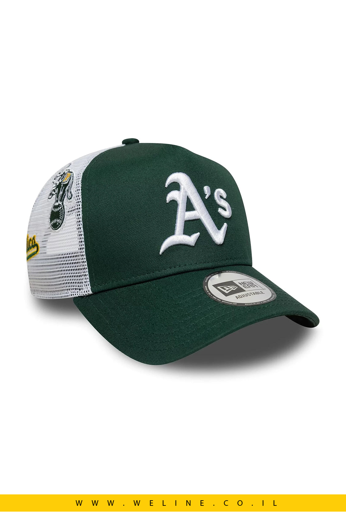 כובע New Era 9FORTY A-Frame Trucker MLB Multi Patch Oakland Athletics – ירוק | יוניסקס
