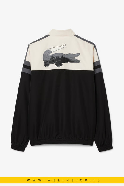 סט טרנינג יוקרתי לגברים Lacoste – דגם Landscape Crocodile בצבע שחור