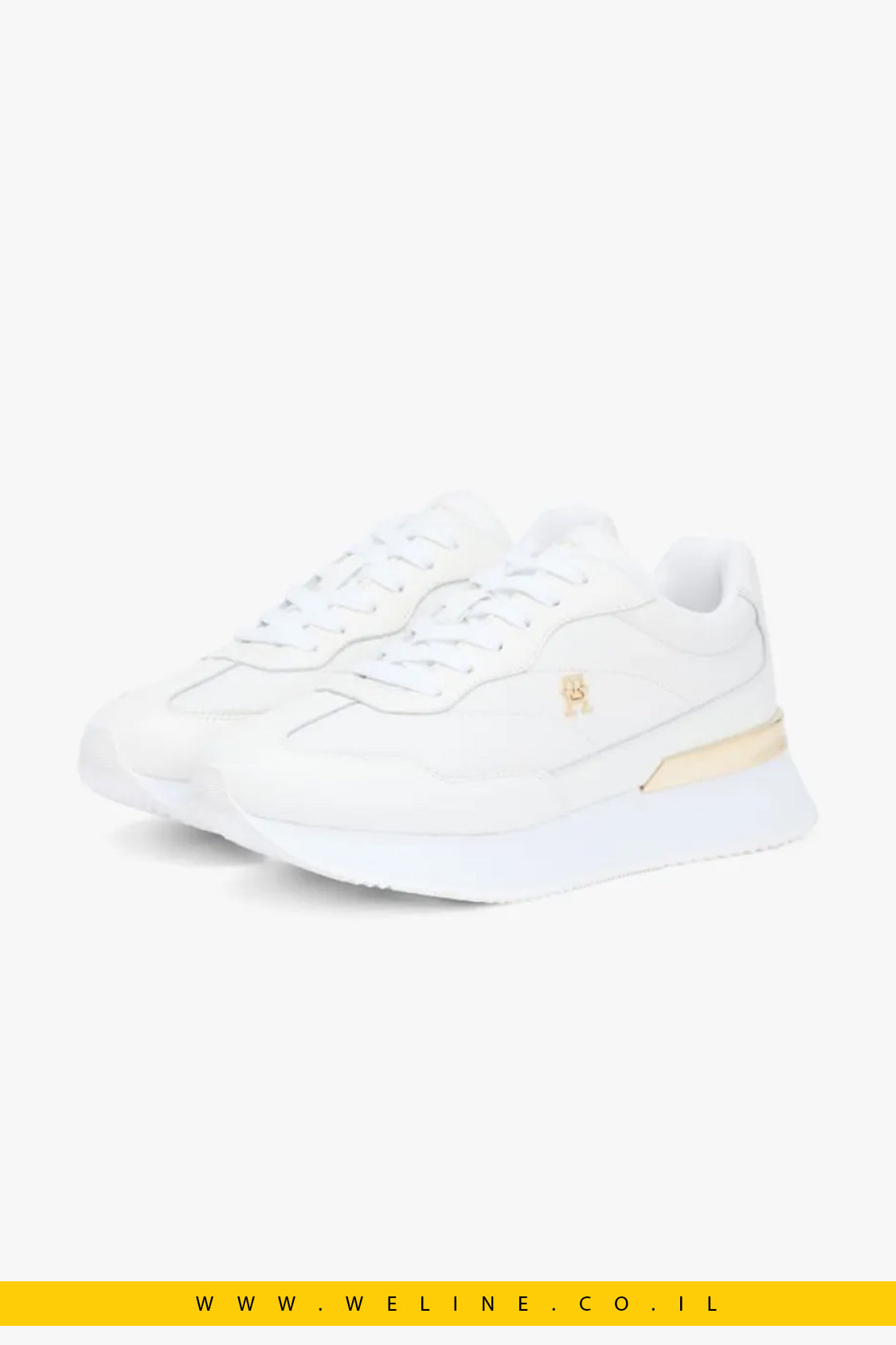 סניקרס עור לנשים Tommy Hilfiger Leather TH Monogram – צבע לבן