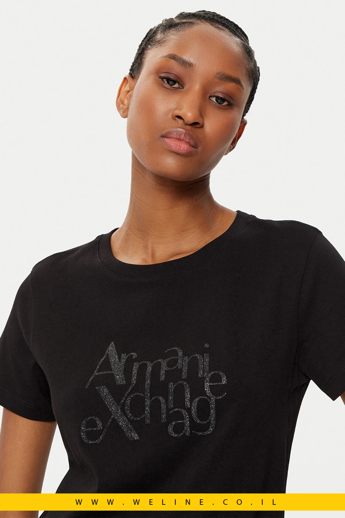 טי-שירט לנשים בצבע שחור – Armani Exchange