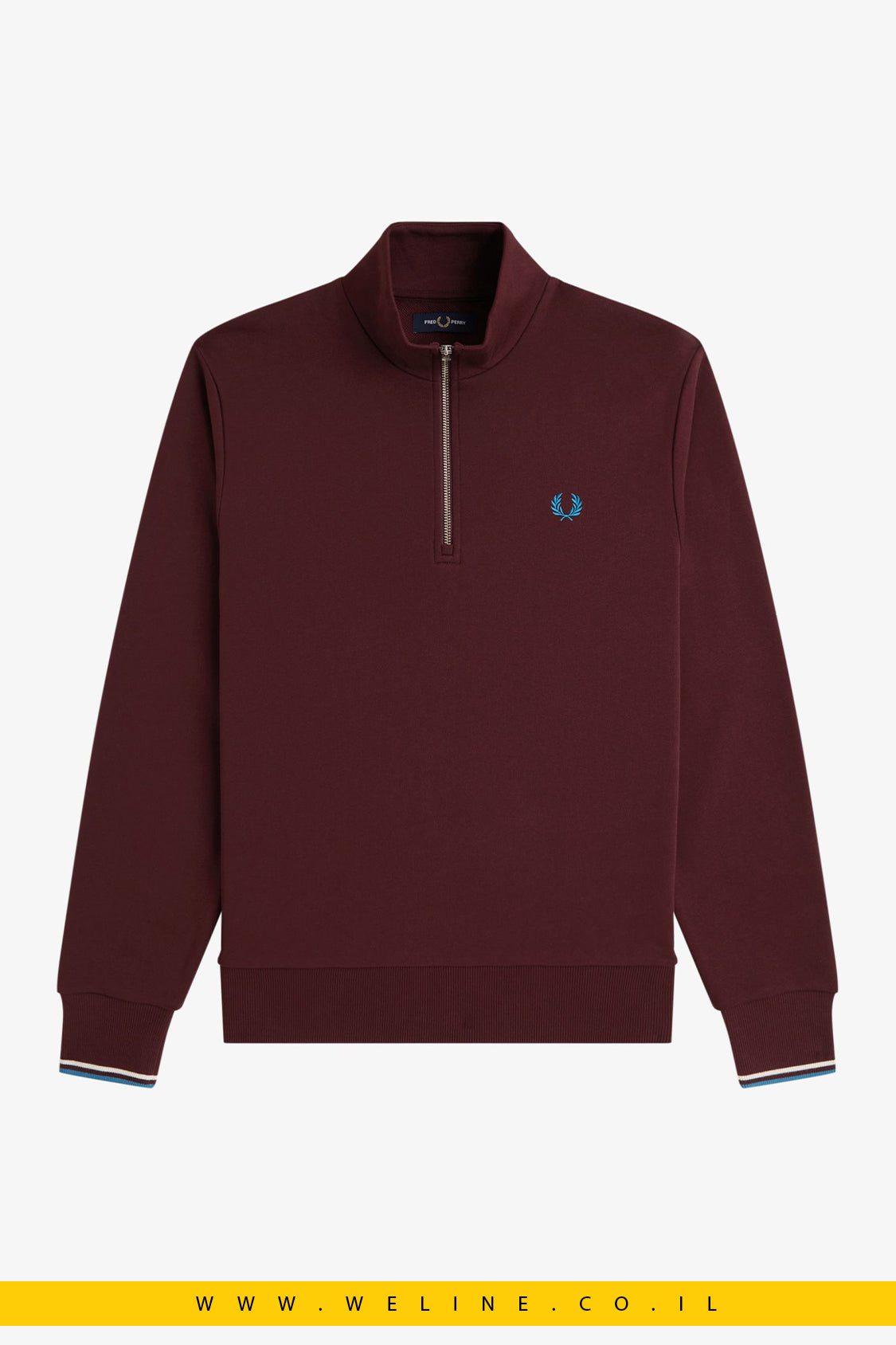 סווטשירט חצי רוכסן לגברים – Fred Perry
