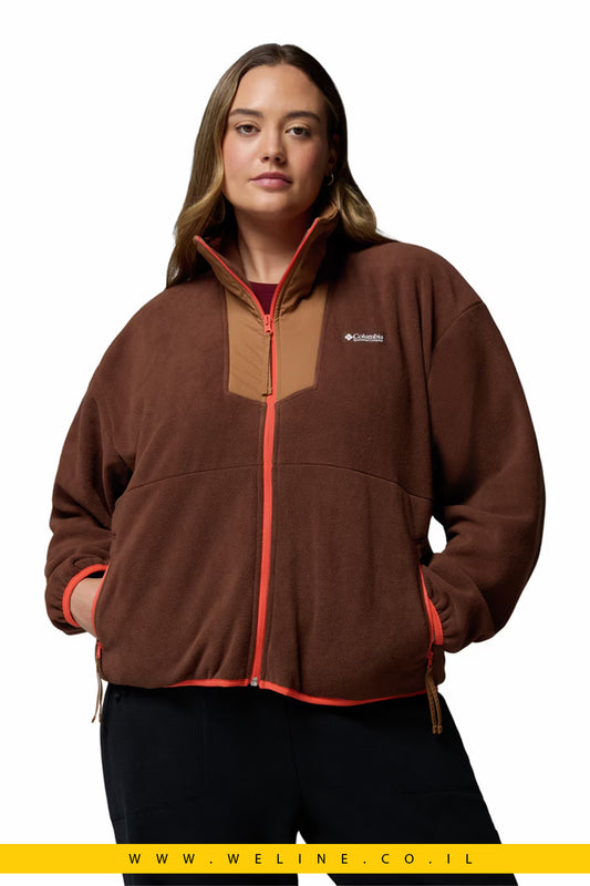 Columbia – סוויטשירט טיולים Sequoia Grove עם רוכסן, צבע Camel