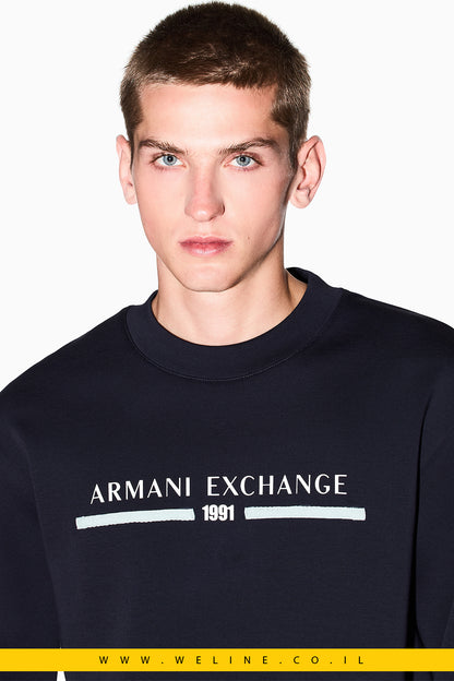 סווטשירט Crewneck Logo לגברים Armani Exchange