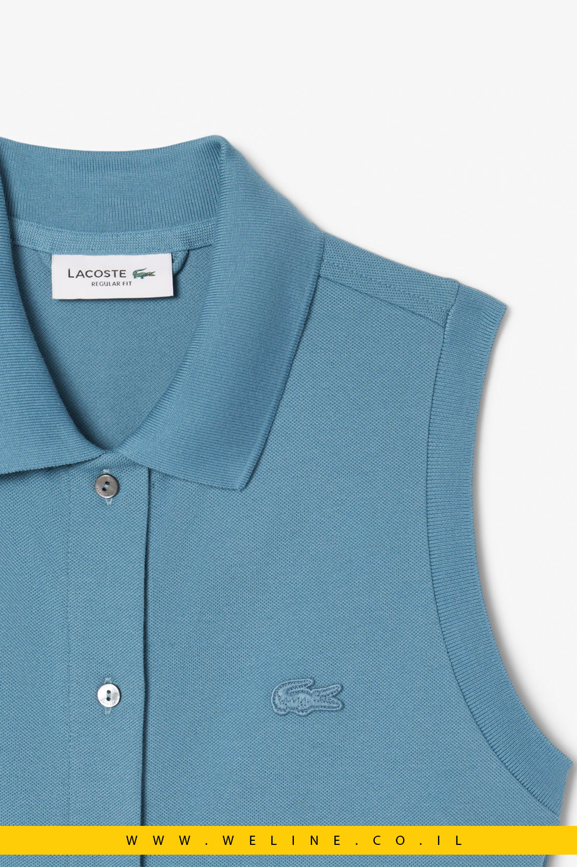 שמלת פולו ארוכה עם גזרה ישרה וחגורת קשירה – Lacoste