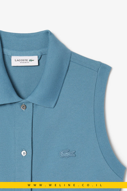 שמלת פולו ארוכה עם גזרה ישרה וחגורת קשירה – Lacoste
