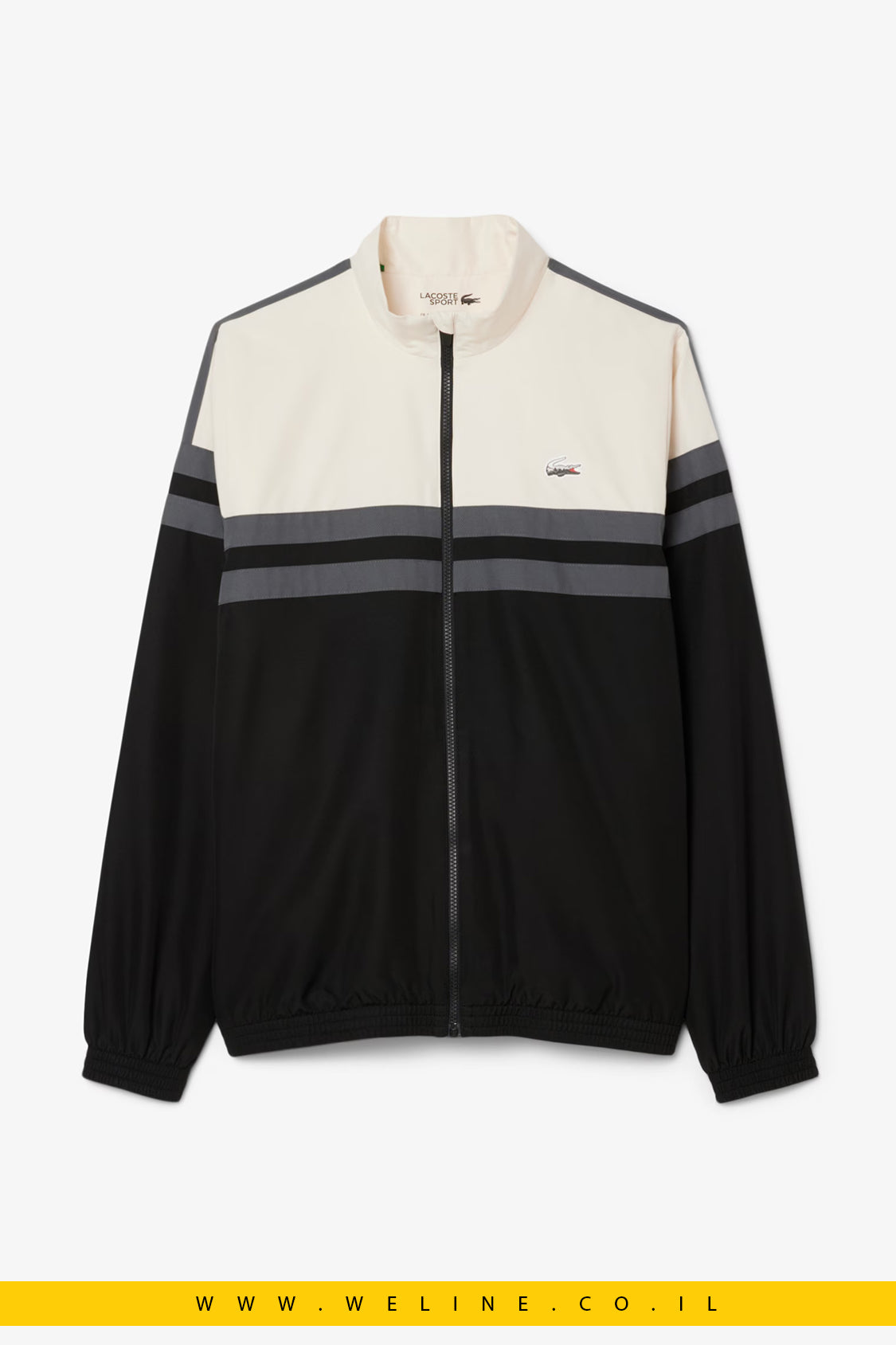 סט טרנינג יוקרתי לגברים Lacoste – דגם Landscape Crocodile בצבע שחור