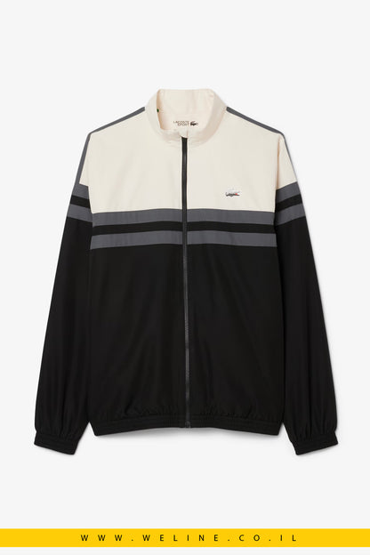 סט טרנינג יוקרתי לגברים Lacoste – דגם Landscape Crocodile בצבע שחור