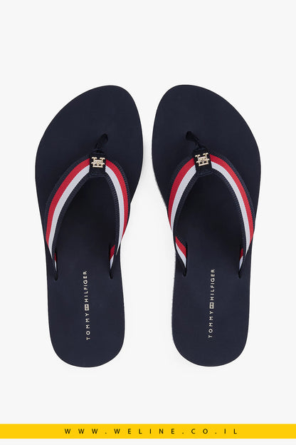 כפכפי פלטפורמה לנשים עם רצועות ממותגות – Tommy Hilfiger