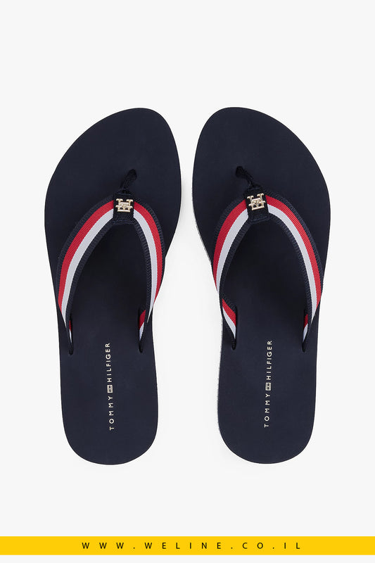 כפכפי פלטפורמה לנשים עם רצועות ממותגות – Tommy Hilfiger