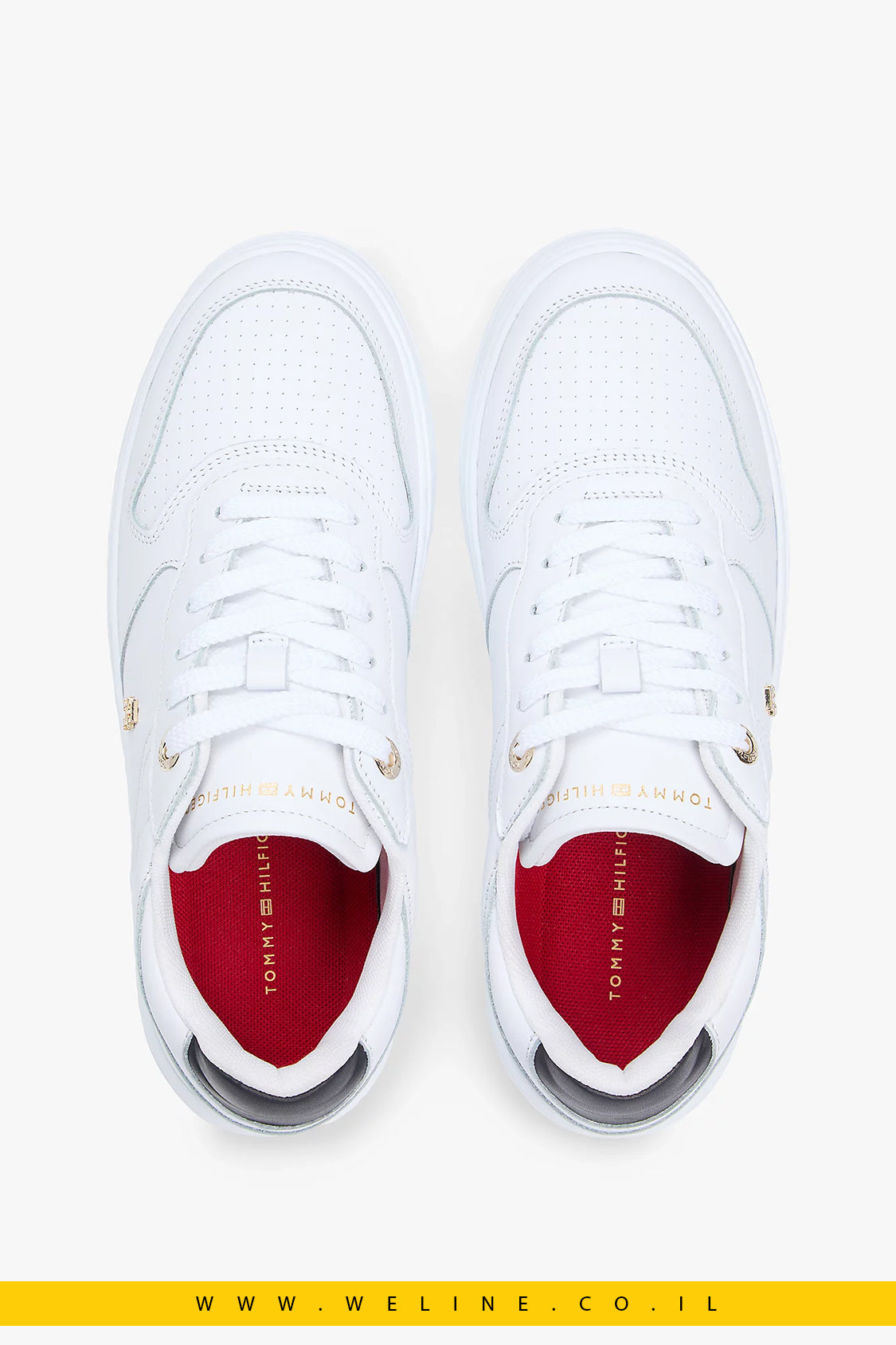 סניקרס עור Tommy Hilfiger TH Monogram Leather Cupsole Trainers White