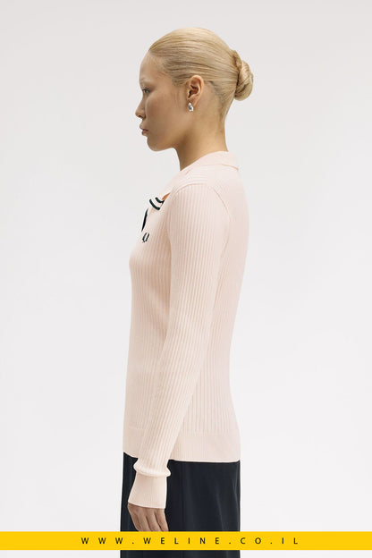 חולצת פולו סרוגה עם מרקם ריב – Fred Perry