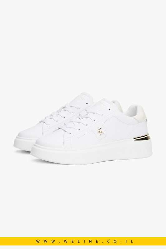 סניקרס נשים מעור עם מונוגרמת TH – Tommy Hilfiger