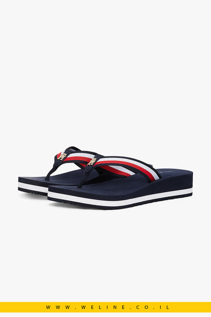 כפכפי פלטפורמה לנשים עם רצועות ממותגות – Tommy Hilfiger