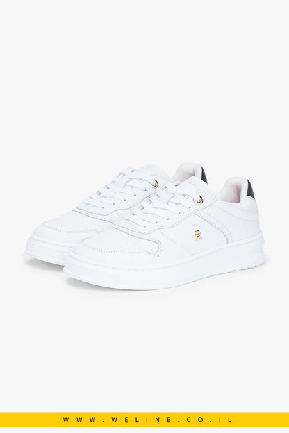 סניקרס עור Tommy Hilfiger TH Monogram Leather Cupsole Trainers White