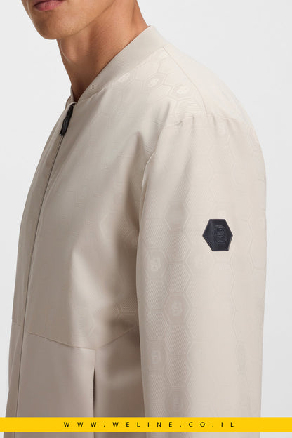 מעיל בומבר דוחה מים עם מונוגרמת Double B – BOSS (צבע Natural)