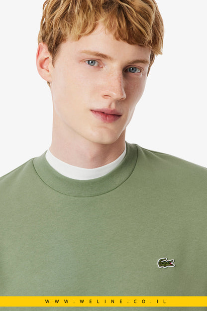 סווטשירט פליז עם צווארון עגול לגברים Lacoste