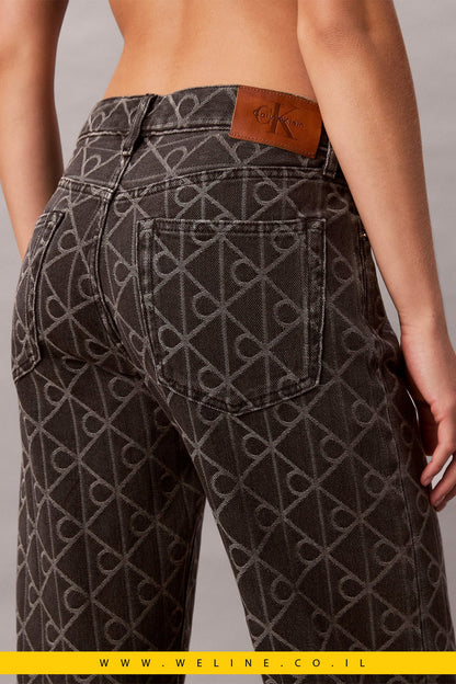 ג’ינס נשים 90s Straight Black Emblem Jacquard – Calvin Klein - WELINE.CO.IL