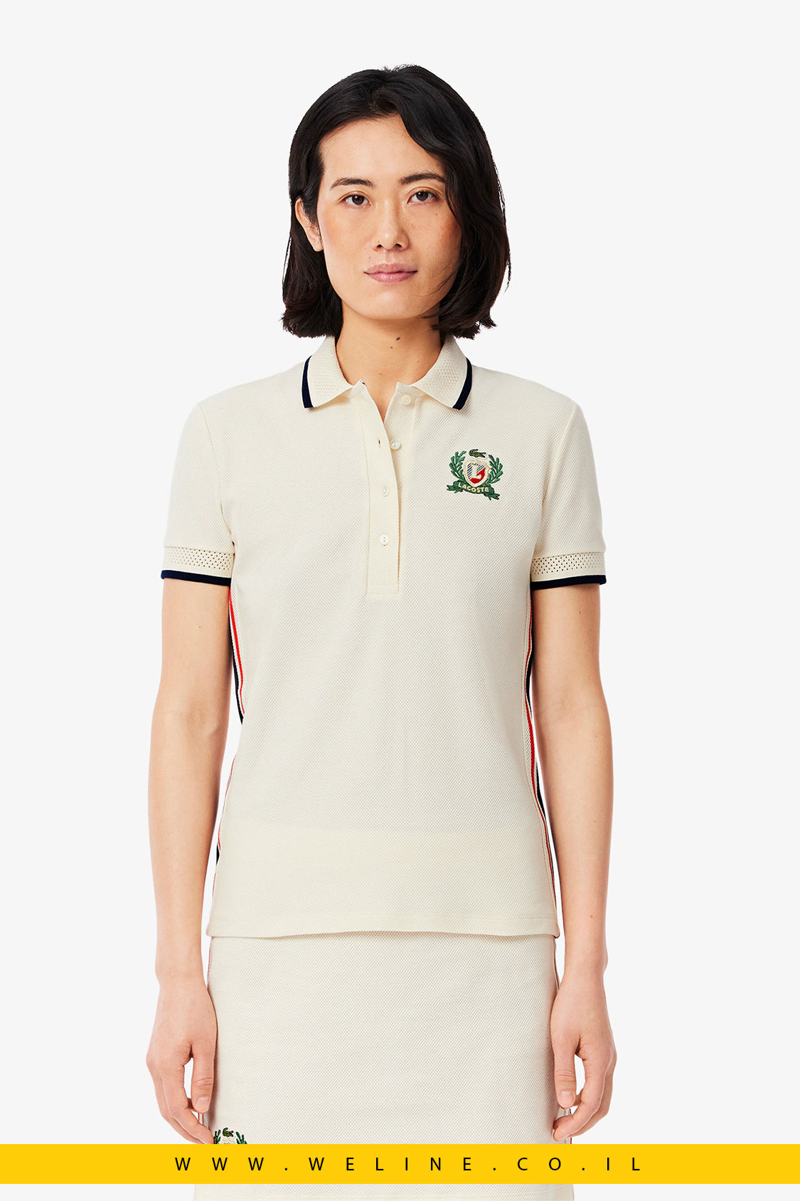 חולצת פולו צרפתית בגזרת Slim לנשים – Lacoste