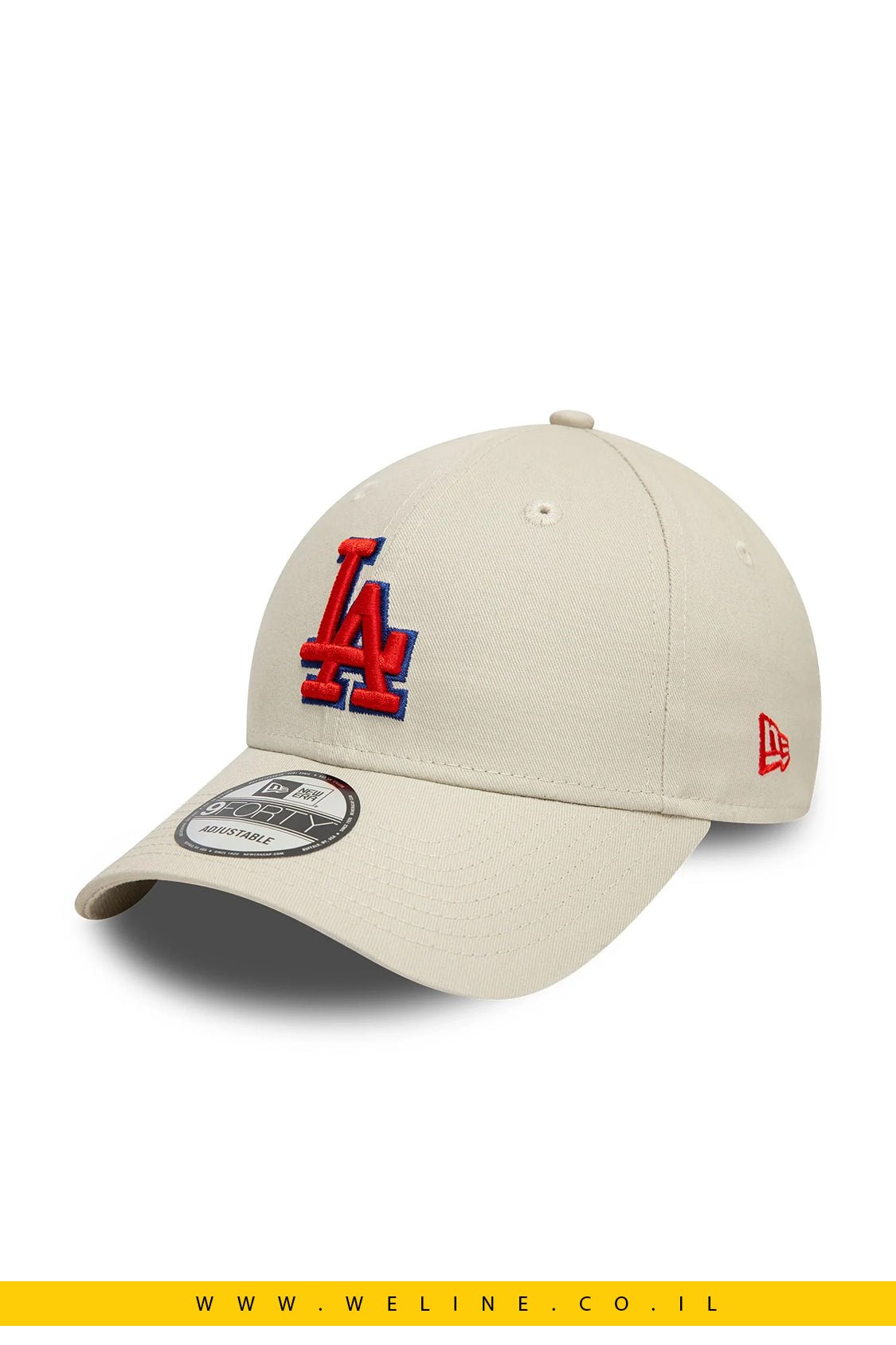 כובע 9FORTY LA Dodgers קרם עם פאץ' צדדי - WELINE.CO.IL