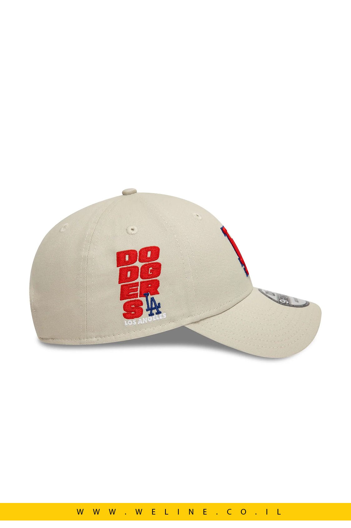 כובע 9FORTY LA Dodgers קרם עם פאץ' צדדי - WELINE.CO.IL