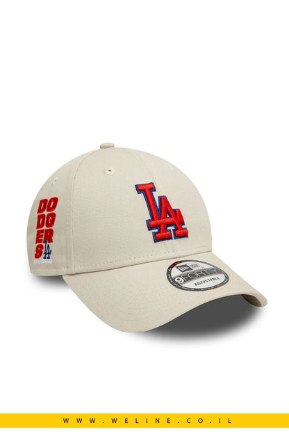 כובע 9FORTY LA Dodgers קרם עם פאץ' צדדי - WELINE.CO.IL
