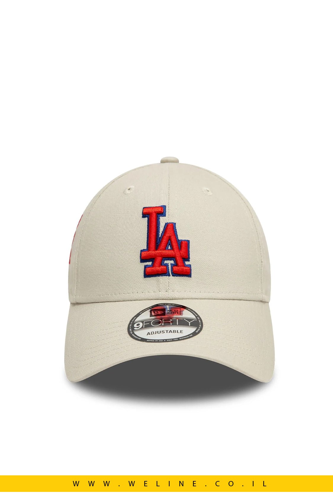 כובע 9FORTY LA Dodgers קרם עם פאץ' צדדי - WELINE.CO.IL