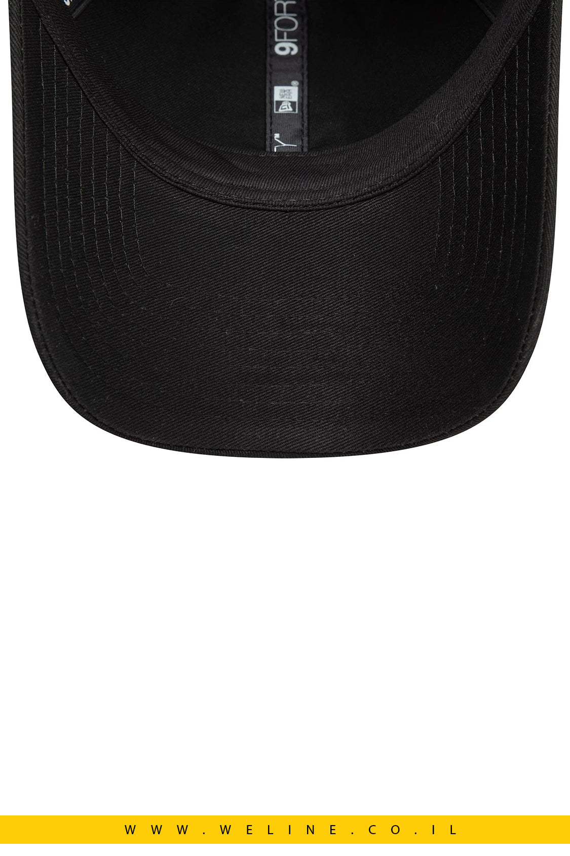 כובע 9FORTY שחור New Era עם תג מתכתי - WELINE.CO.IL