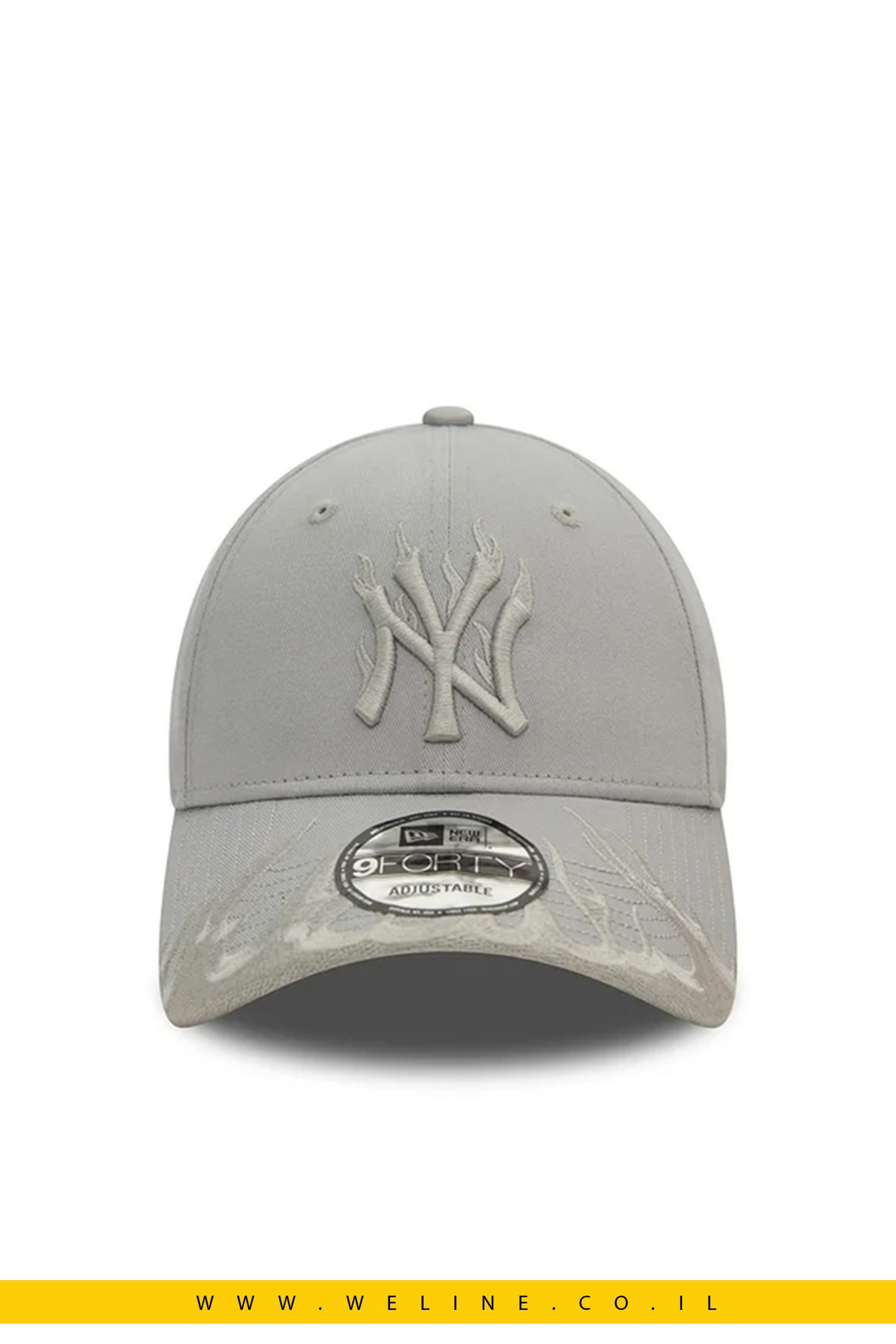 כובע מצחייה New Era Mlb Flame 9Forty בצבע אפור