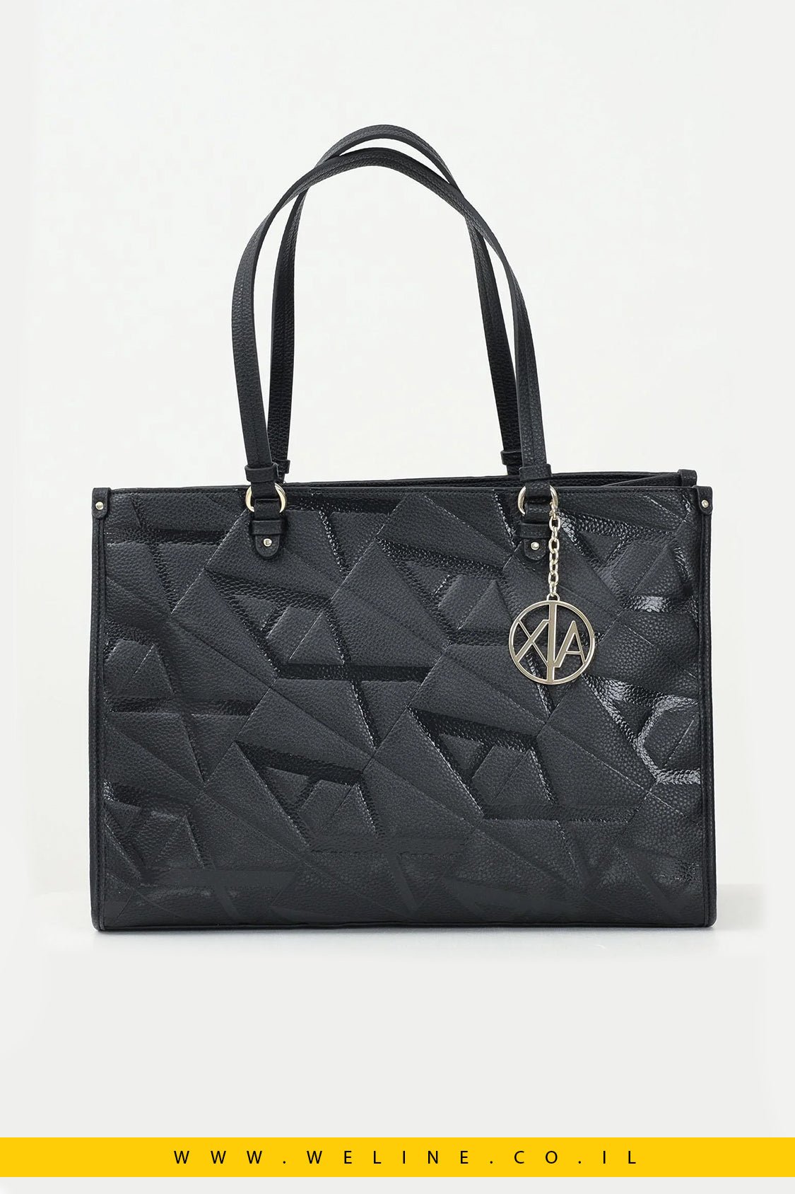תיק שופינג לנשים בצבע שחור עם לוגו מונוגרמה – Armani Exchange - WELINE.CO.IL