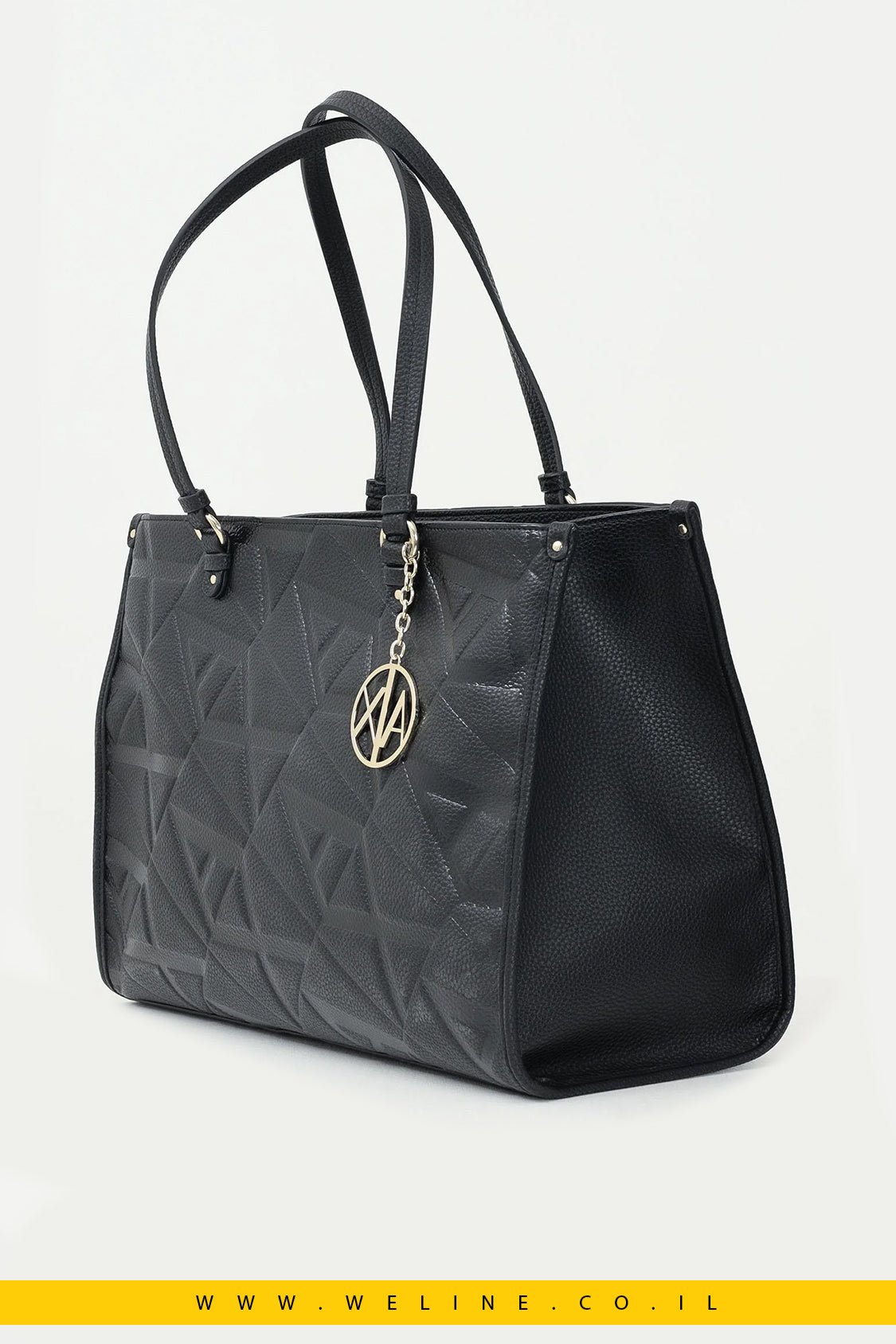 תיק שופינג לנשים בצבע שחור עם לוגו מונוגרמה – Armani Exchange - WELINE.CO.IL