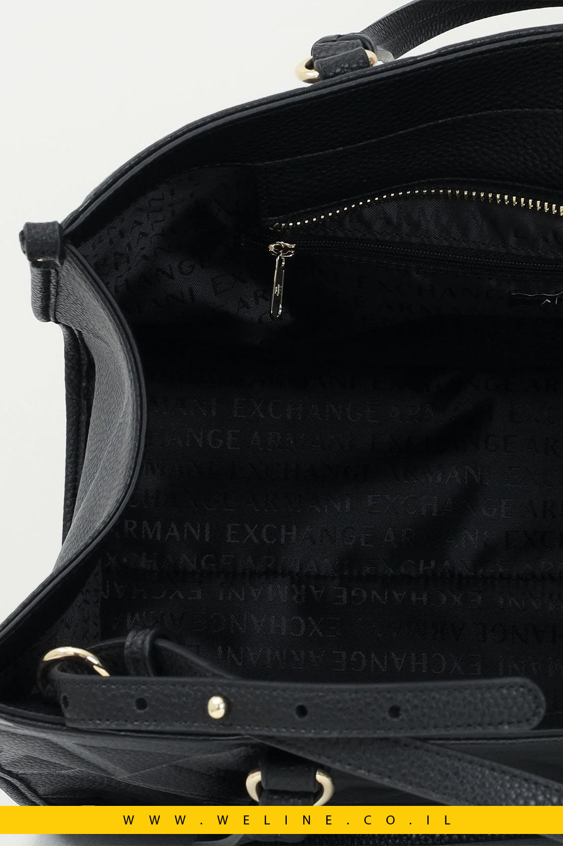 תיק שופינג לנשים בצבע שחור עם לוגו מונוגרמה – Armani Exchange - WELINE.CO.IL