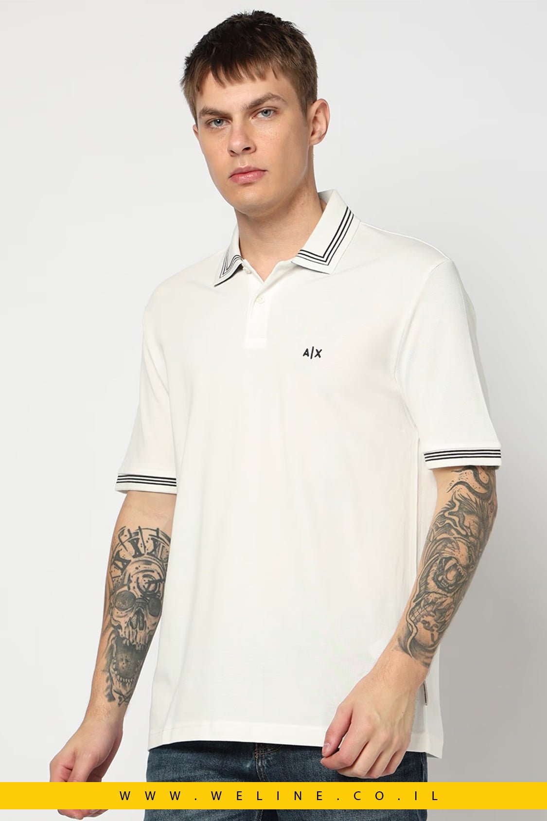חולצת פולו גברים Armani Exchange מכותנה – Regular Fit - WELINE.CO.IL