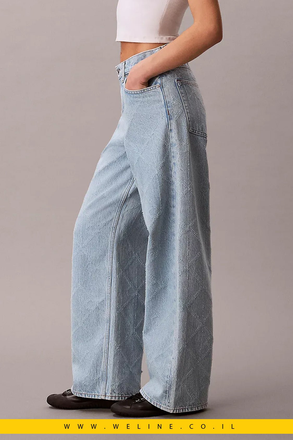 ג'ינס Baggy עם לוגו בכל הדגם - WELINE.CO.IL