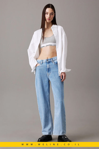 ג׳ינס נשים בגזרת Barrel מותן גבוהה – Calvin Klein - WELINE.CO.IL
