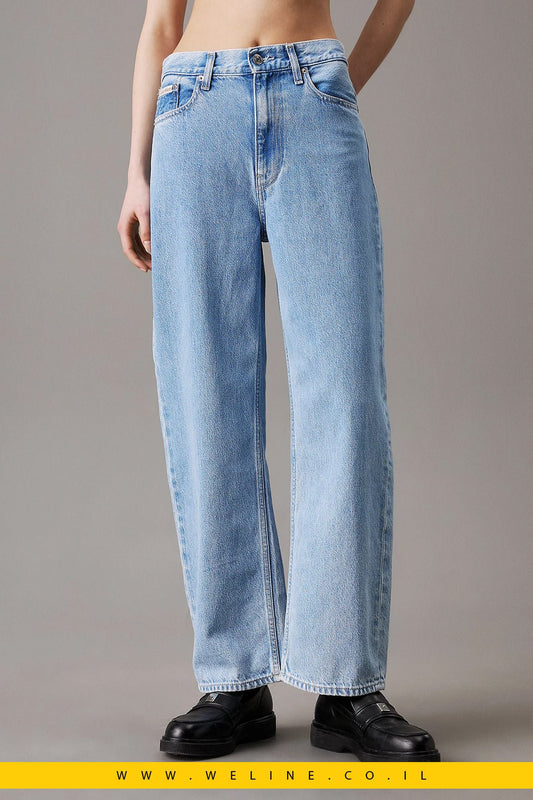 ג׳ינס נשים בגזרת Barrel מותן גבוהה – Calvin Klein - WELINE.CO.IL