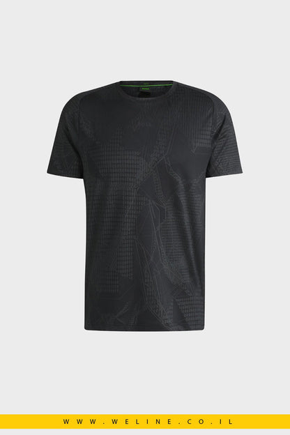 טי שירט BOSS ACTIVE Jacquard Pattern עם ניהול לחות - WELINE.CO.IL