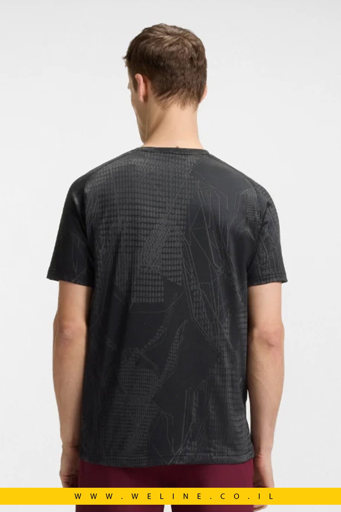 טי שירט BOSS ACTIVE Jacquard Pattern עם ניהול לחות - WELINE.CO.IL