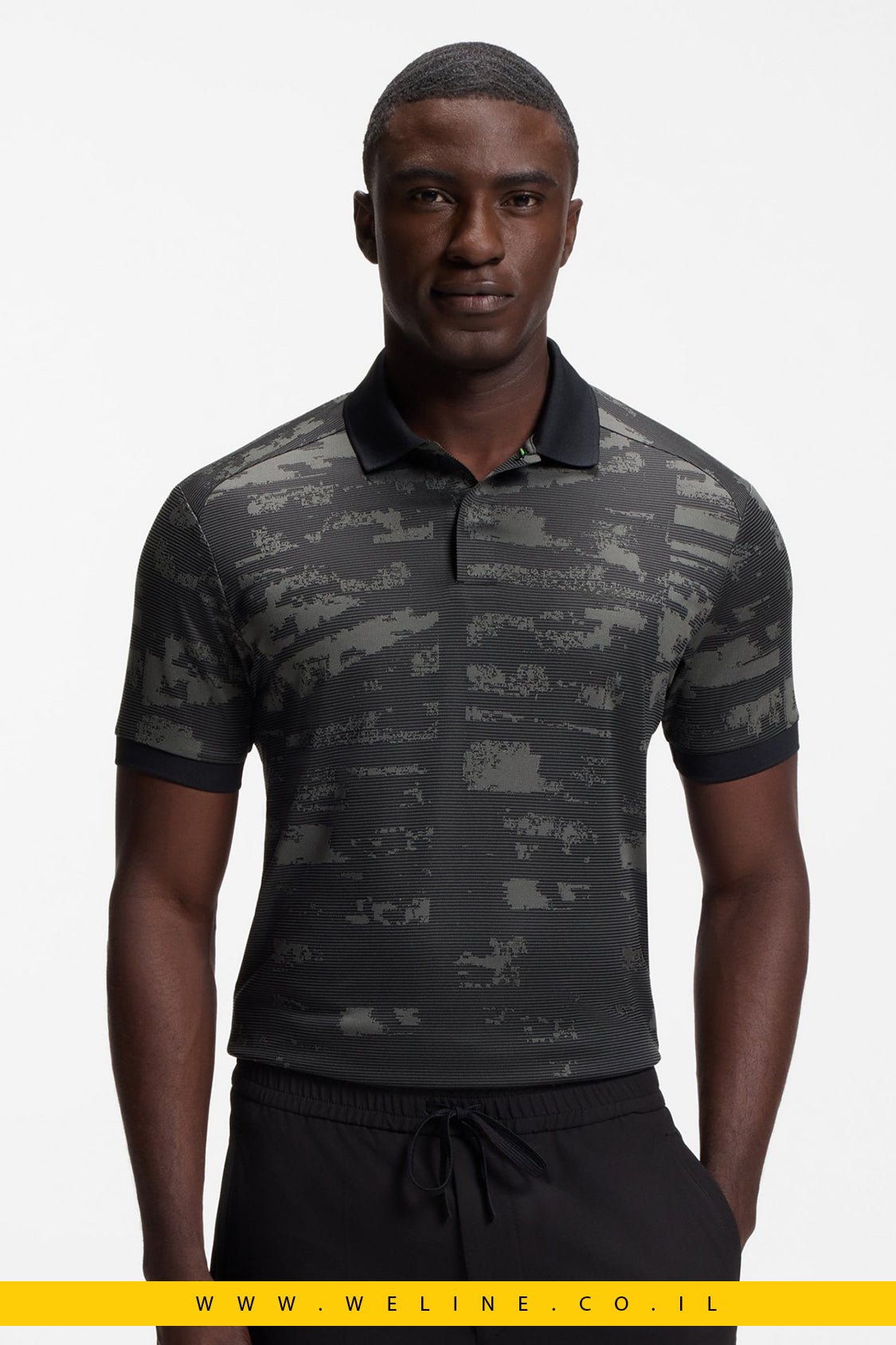 חולצת פולו BOSS ACTIVE Slim Fit Jacquard - WELINE.CO.IL