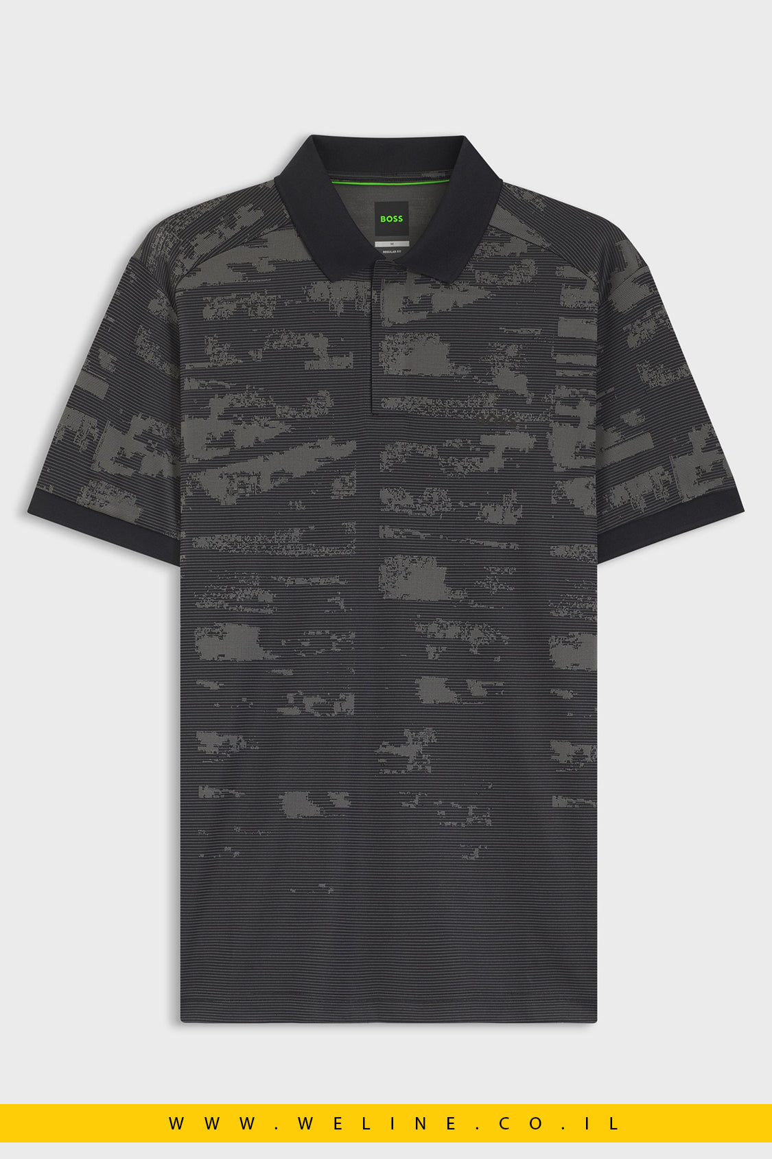 חולצת פולו BOSS ACTIVE Slim Fit Jacquard - WELINE.CO.IL